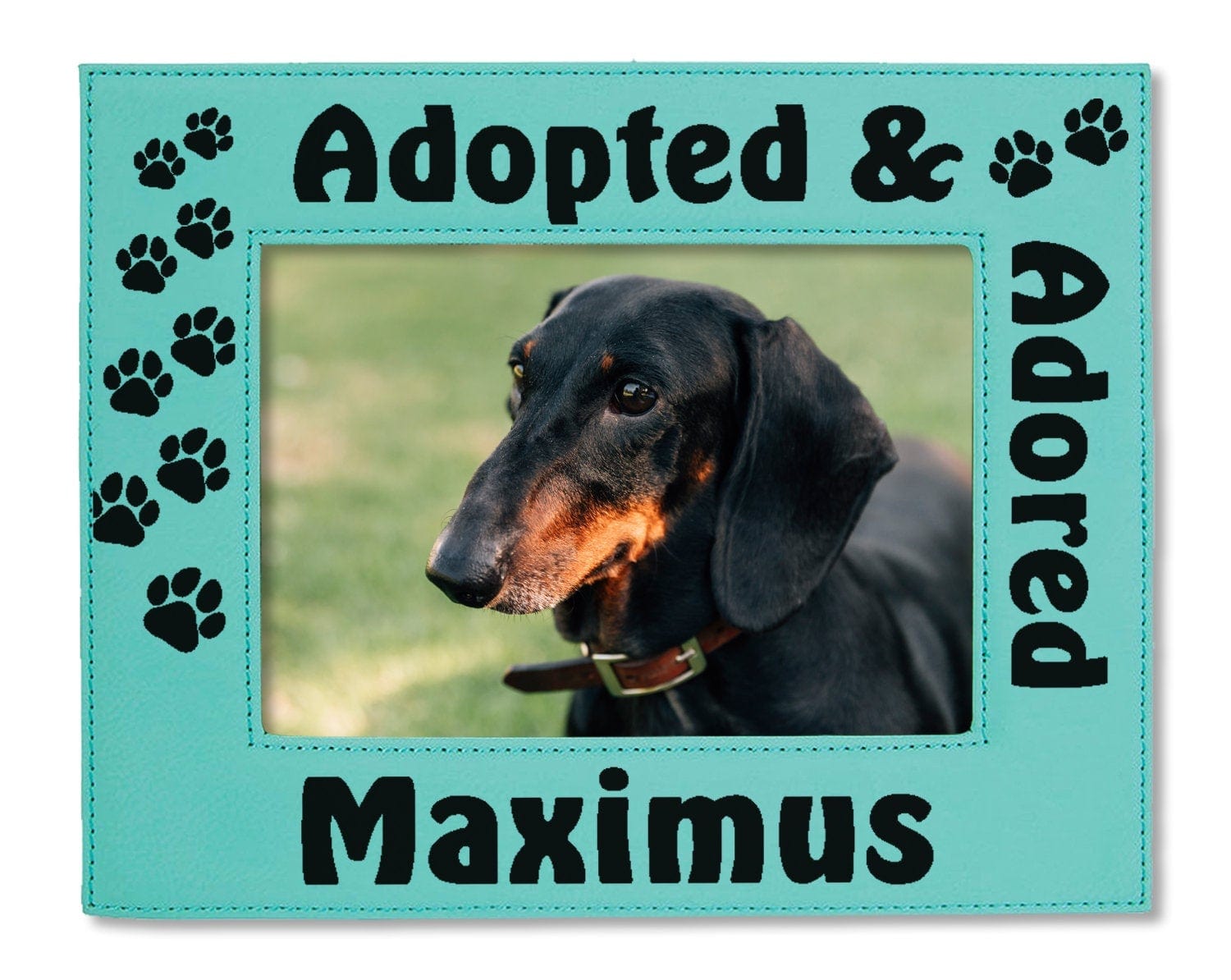 PET GIFTS Picture Frames for Dogs and Cats Adopted and Adored Pet Photo Frame Personalized Paw Prints Rescued Puppy Kitten Best Friend Animal Gift