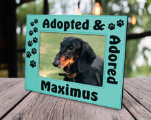 PET GIFTS Picture Frames for Dogs and Cats Adopted and Adored Pet Photo Frame Personalized Paw Prints Rescued Puppy Kitten Best Friend Animal Gift