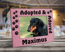 PET GIFTS Picture Frames for Dogs and Cats Adopted and Adored Pet Photo Frame Personalized Paw Prints Rescued Puppy Kitten Best Friend Animal Gift