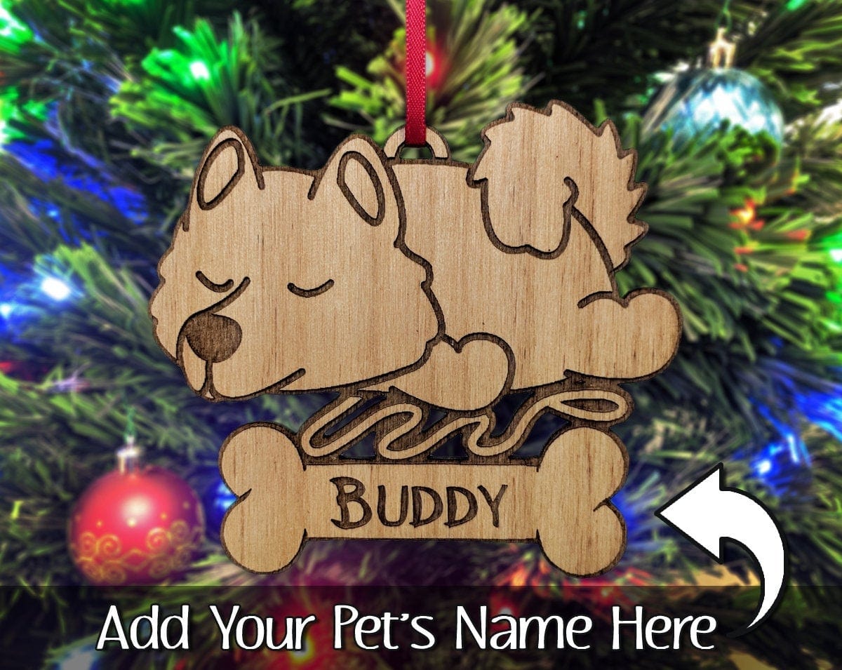 PET GIFTS Samoyed Christmas Ornament American Eskimo Holiday Present Custom Eski Dog Gift Family Pet Gift Husky Tree Decor for Mom Puppies Birthday