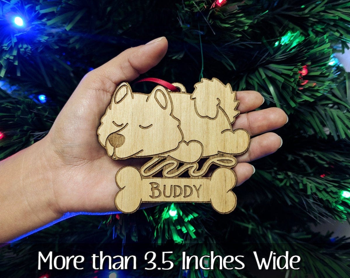 PET GIFTS Samoyed Christmas Ornament American Eskimo Holiday Present Custom Eski Dog Gift Family Pet Gift Husky Tree Decor for Mom Puppies Birthday