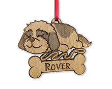 PET GIFTS Shih tzu Havanese Personalized Engraved Cute Sleeping Dog Wood Ornament for Dog Mom Pet Dad Kids First Puppy Holiday Decoration Gift for her