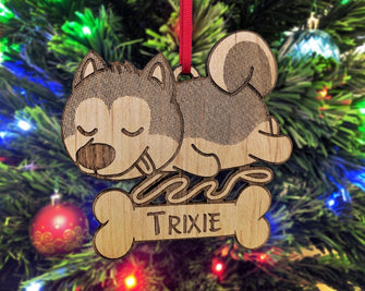 PET GIFTS Siberian Husky Mom Christmas Dog Ornament First Pet Kids Ornament Gift From Dog Puppies 1st Holiday Huskies First Birthday Present Tree Idea