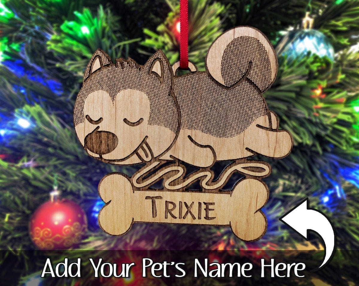 PET GIFTS Siberian Husky Mom Christmas Dog Ornament First Pet Kids Ornament Gift From Dog Puppies 1st Holiday Huskies First Birthday Present Tree Idea