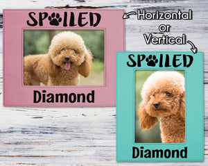 PET GIFTS Spoiled Dog Mom Cat Lady Best Friend Pet Photo Frame 5x7 for Daughter Son Mothers Fathers Day Gift Birthday for New Adopted Puppy Kitten