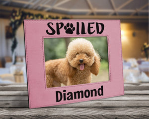 PET GIFTS Spoiled Dog Mom Cat Lady Best Friend Pet Photo Frame 5x7 for Daughter Son Mothers Fathers Day Gift Birthday for New Adopted Puppy Kitten