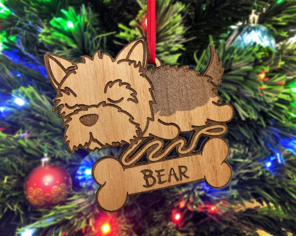 PET GIFTS Yorkshire Terrier Cute Ornament Holiday Decoration for Puppies First Christmas Family Dog Gift Yorkie Mix Gifts for Doggie Lover Pet Owner