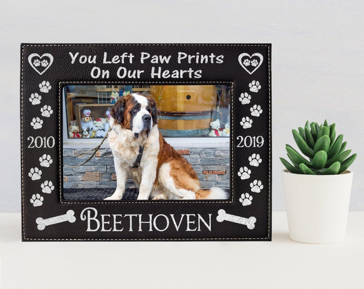 PET GIFTS You Left Paw Prints On Our Hearts with Bones | Picture Frame