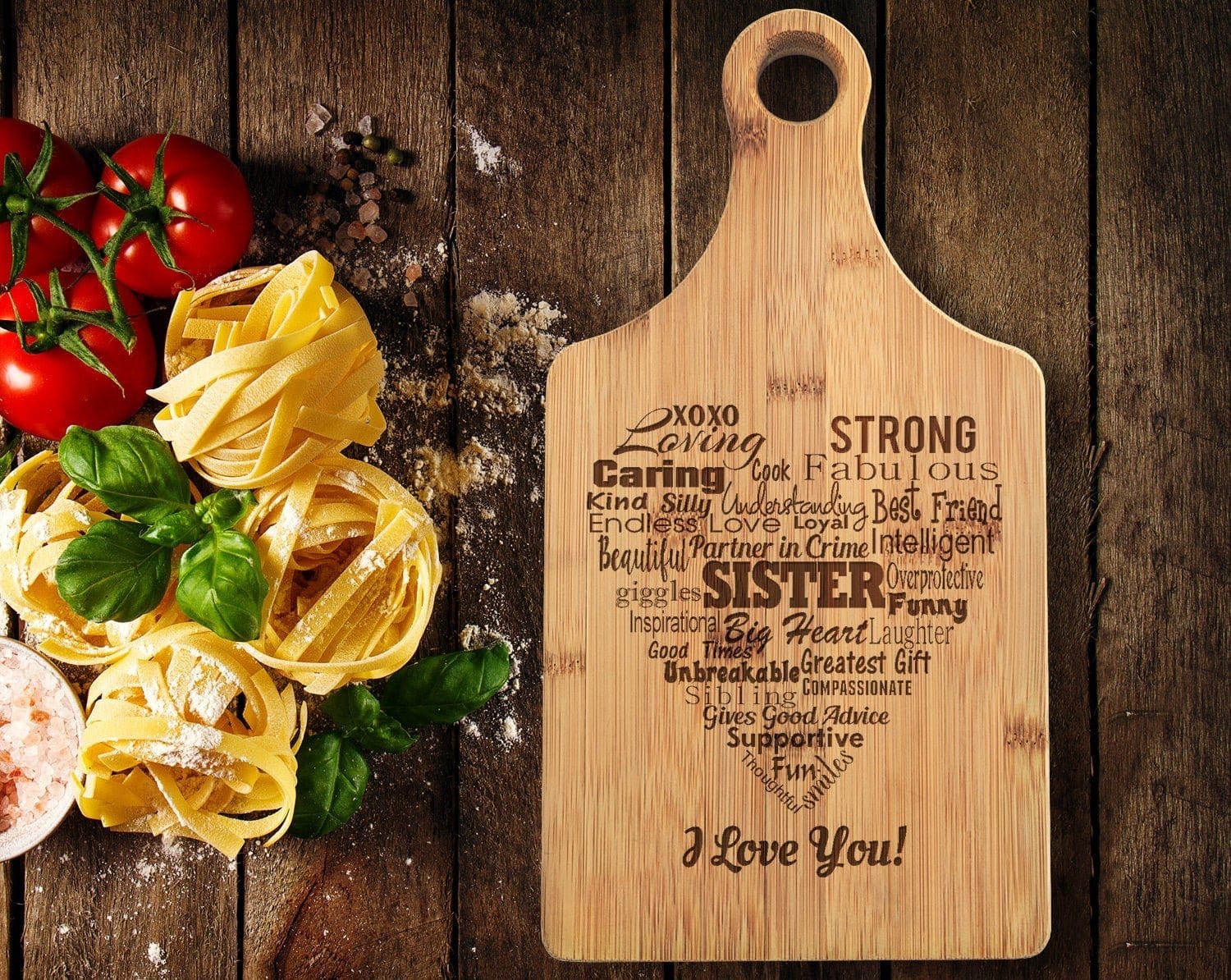 Sister Gift Personalized Sister Paddle Cutting Board Birthday Sibling Sisters Best Friend Engraved Daughter Christmas Wedding Maid of Honor Family Gifts