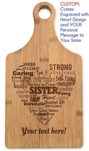 Sister Gift Personalized Sister Paddle Cutting Board Birthday Sibling Sisters Best Friend Engraved Daughter Christmas Wedding Maid of Honor Family Gifts
