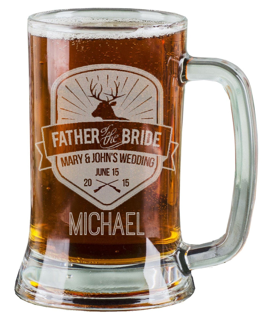 beer mugs 16 oz or larger 16 Oz Buck Hunter Groomsman Beer Mugs Wedding Party Hunting Engraved G–  Stocking Factory