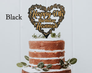 WEDDINGS 40th 50th 25th Happy Birthday Wooden Engraved Cake Topper Personzlied Tier Cake Decoration Adult Baby Party Decor Kids Parties Celebration