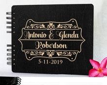 WEDDINGS Black 8.5 x 7 / 80 Pages Ivory Blank Wooden Bride Groom Wedding Ceremony Guest Book Sign in for Guests Photo Album for Mr. Mrs. Wooden Custom Photo Booth Alternate GuestBook