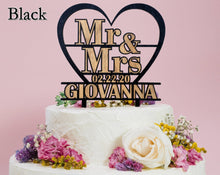 WEDDINGS Black Wedding Cake Topper Personalized Wood Name Mr Mrs Cake Decoration Rustic Bride Groom Custom Tier Cake Toppers Bridal Shower Gift for Couple