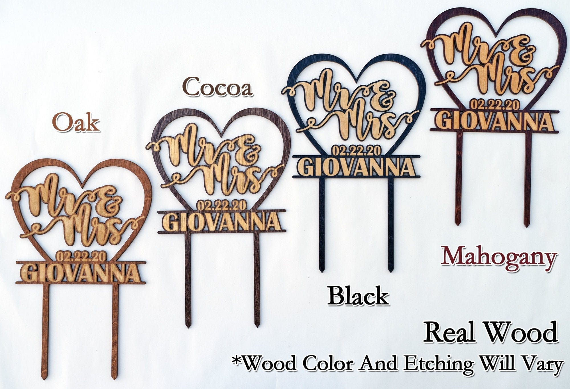 WEDDINGS Bridal Cake Wooden Toppers Personalized Engraved Heart Mr Mrs Tier Wedding Decoration Future Couple Cakes Decor 50th 25th Anniversary Gift