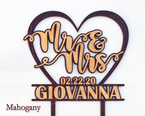 WEDDINGS Bridal Cake Wooden Toppers Personalized Engraved Heart Mr Mrs Tier Wedding Decoration Future Couple Cakes Decor 50th 25th Anniversary Gift