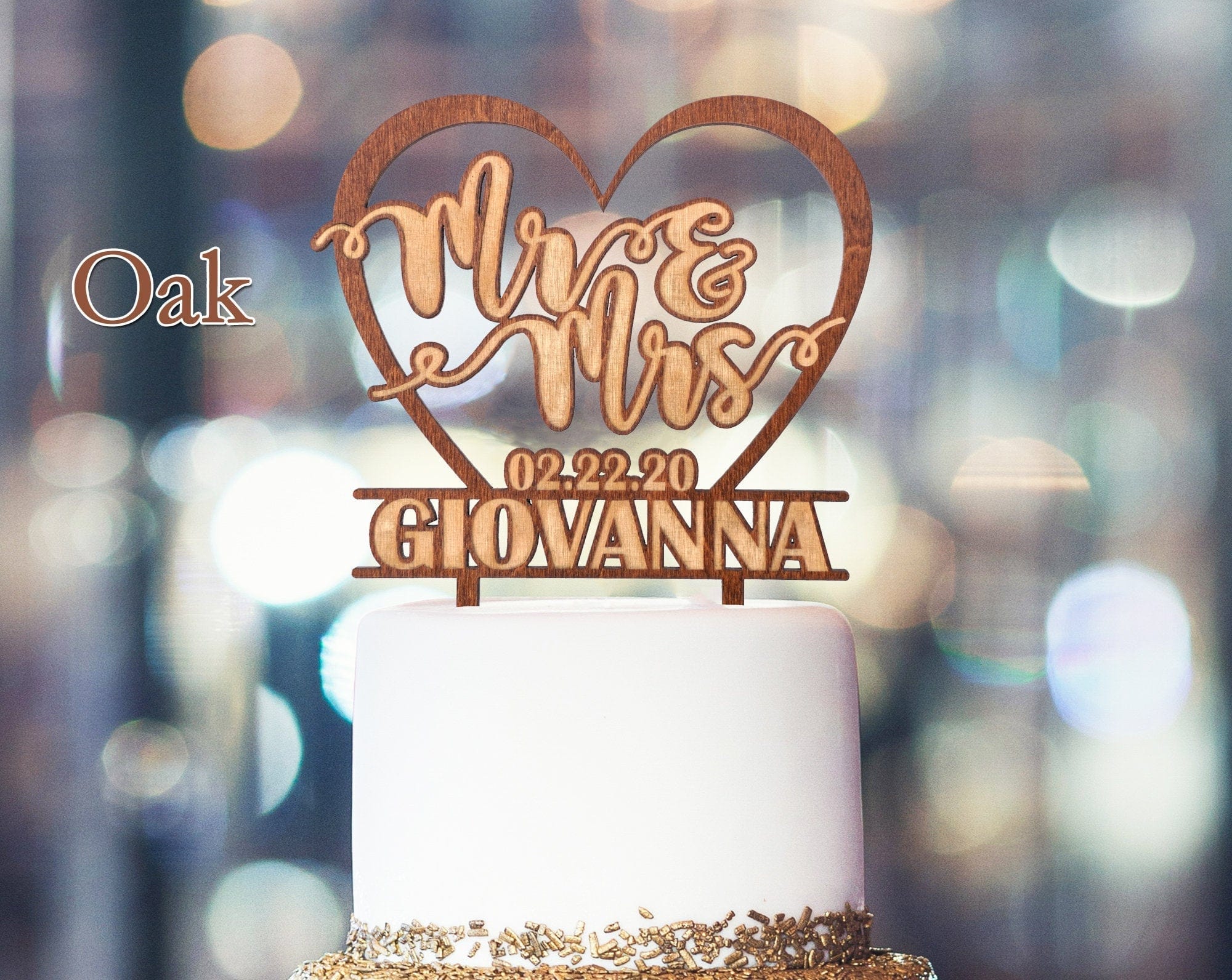 WEDDINGS Bridal Cake Wooden Toppers Personalized Engraved Heart Mr Mrs Tier Wedding Decoration Future Couple Cakes Decor 50th 25th Anniversary Gift