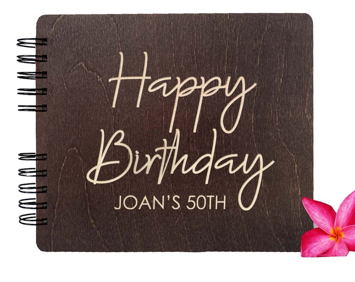 WEDDINGS Burnt Coca 80 Pages 7x8.5 / Ivory Blank Birthday Party Guest Book Personalized Album Guest Sign In Custom for Happy Birthday Party Gift
