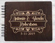 WEDDINGS Burnt Cocoa 8.5 x 7 / 80 Pages Ivory Blank Wooden Bride Groom Wedding Ceremony Guest Book Sign in for Guests Photo Album for Mr. Mrs. Wooden Custom Photo Booth Alternate GuestBook
