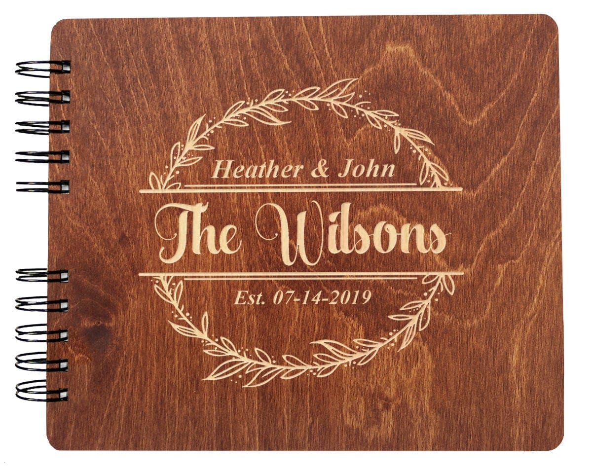 WEDDINGS Carmel Oak 8.5 x 7 / 80 Pages Ivory Blank Wooden Future Mr Mrs Custom Wedding Decor Guest Book Rustic Wedding Personalized Photo Album Newly Engaged Im Getting Married Gift Sign In