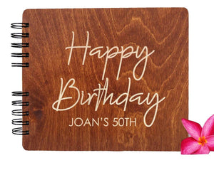 WEDDINGS Carmel Oak 80 Pages 7x8.5 / Ivory Blank Birthday Party Guest Book Personalized Album Guest Sign In Custom for Happy Birthday Party Gift