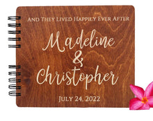 WEDDINGS Carmel Oak 80 Pages 7x8.5 / Ivory Blank Wedding Happily Ever After Wood Personalized Album Guest Book Guest Sign In Custom Hardcover Guestbook for Future Mr Mrs