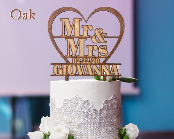 Gold Mr & Mr Cake Topper, Gold Cake Decorations, Mr and Mr Wedding Cake  Decorations, Rustic Wedding 