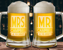 WEDDINGS Couples Customized 25th Wedding Anniversary for Her Him Beer Mug Set of 2 Fathers Day Best Friend Birthday Gift Unbiological Sister Glasses