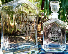 WEDDINGS Eat Drink and Be Married Personalized Decanter Wedding Gift for Couple Custom Engraved Whiskey Decanter Liquor Bottle Bride Groom Present