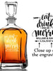 WEDDINGS Eat Drink and Be Merry Personalized Decanter Christmas Wedding Gift for Newlyweds Custom Engraved Whiskey Decanter Bride Groom Present