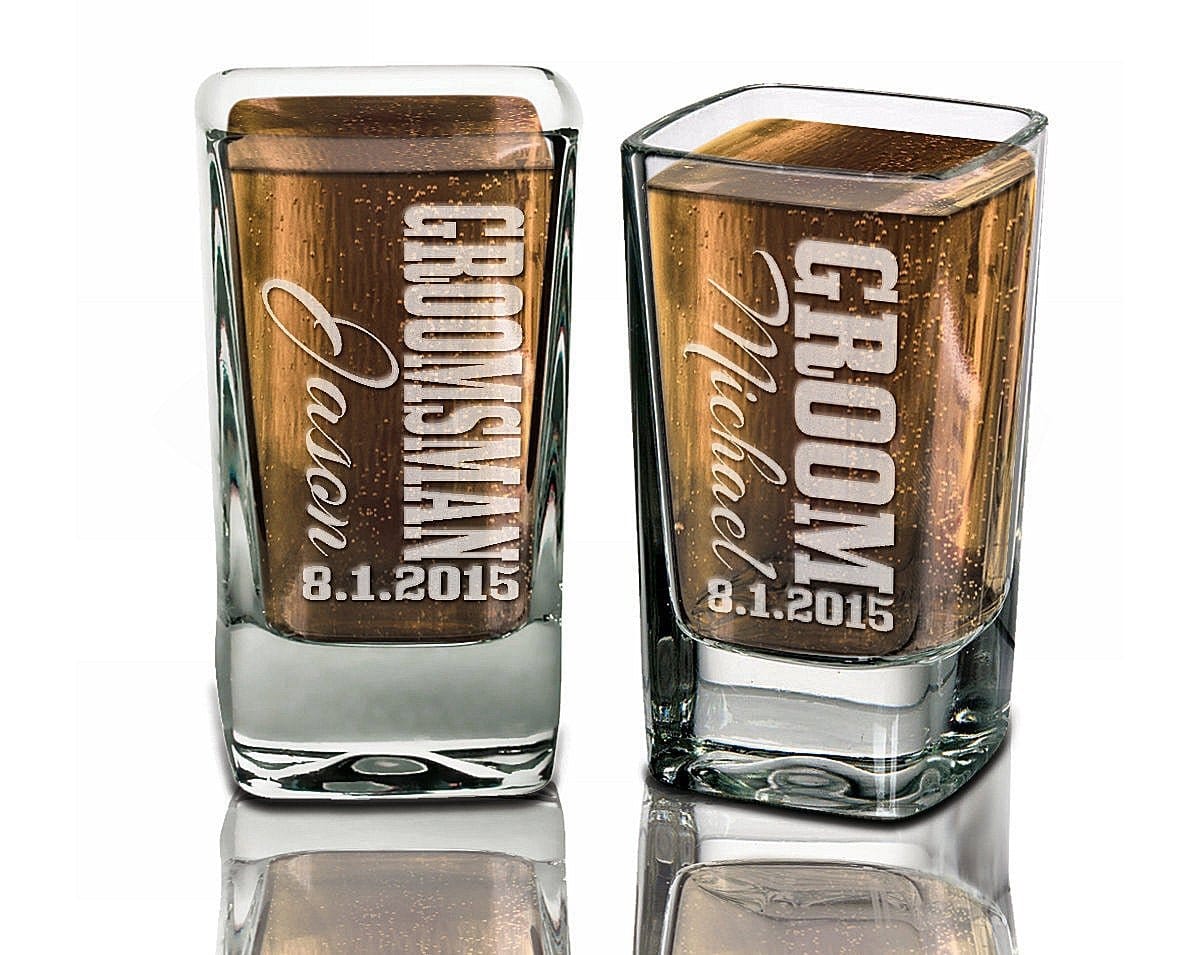WEDDINGS Groomsmen Gifts Wedding Shot Glasses Best Man Father of the Bride Groom Usher Engraved Weddding Favor Idea Custom Bulk Personalized Discount