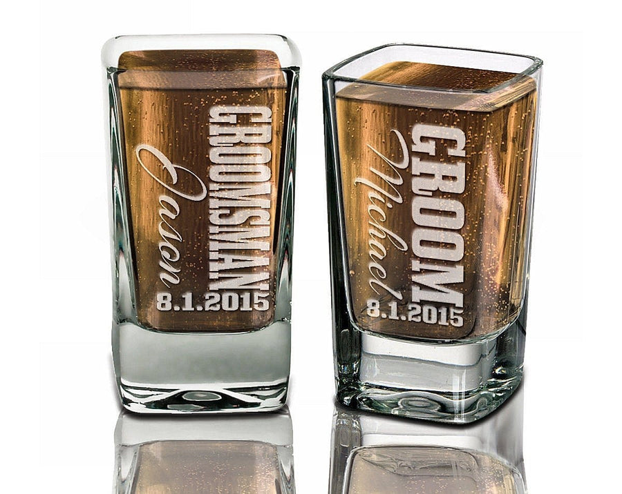 Personalized Shot Glasses Set of 8, Wedding, Bridal Party, Groomsman, Groomsmen, Father of the Bride, Shooter, Maid of Honor, Shot hot Glass