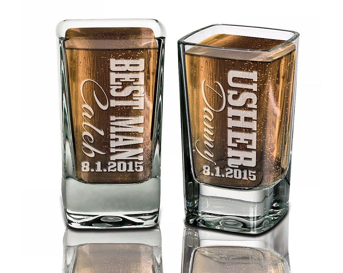 WEDDINGS Groomsmen Gifts Wedding Shot Glasses Best Man Father of the Bride Groom Usher Engraved Weddding Favor Idea Custom Bulk Personalized Discount
