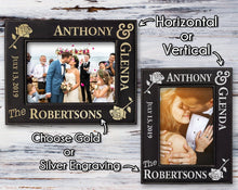 WEDDINGS Leather Future Bride Groom Couples Gold or Silver Engraved Frame Newlyweds Mr. Mrs. Wife Husband 50th Anniversary Day of Wedding Gift Decor