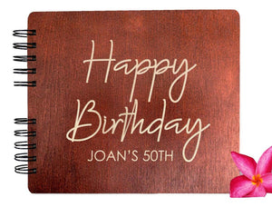 WEDDINGS Mahogany 80 Pages 7x8.5 / Ivory Blank Birthday Party Guest Book Personalized Album Guest Sign In Custom for Happy Birthday Party Gift
