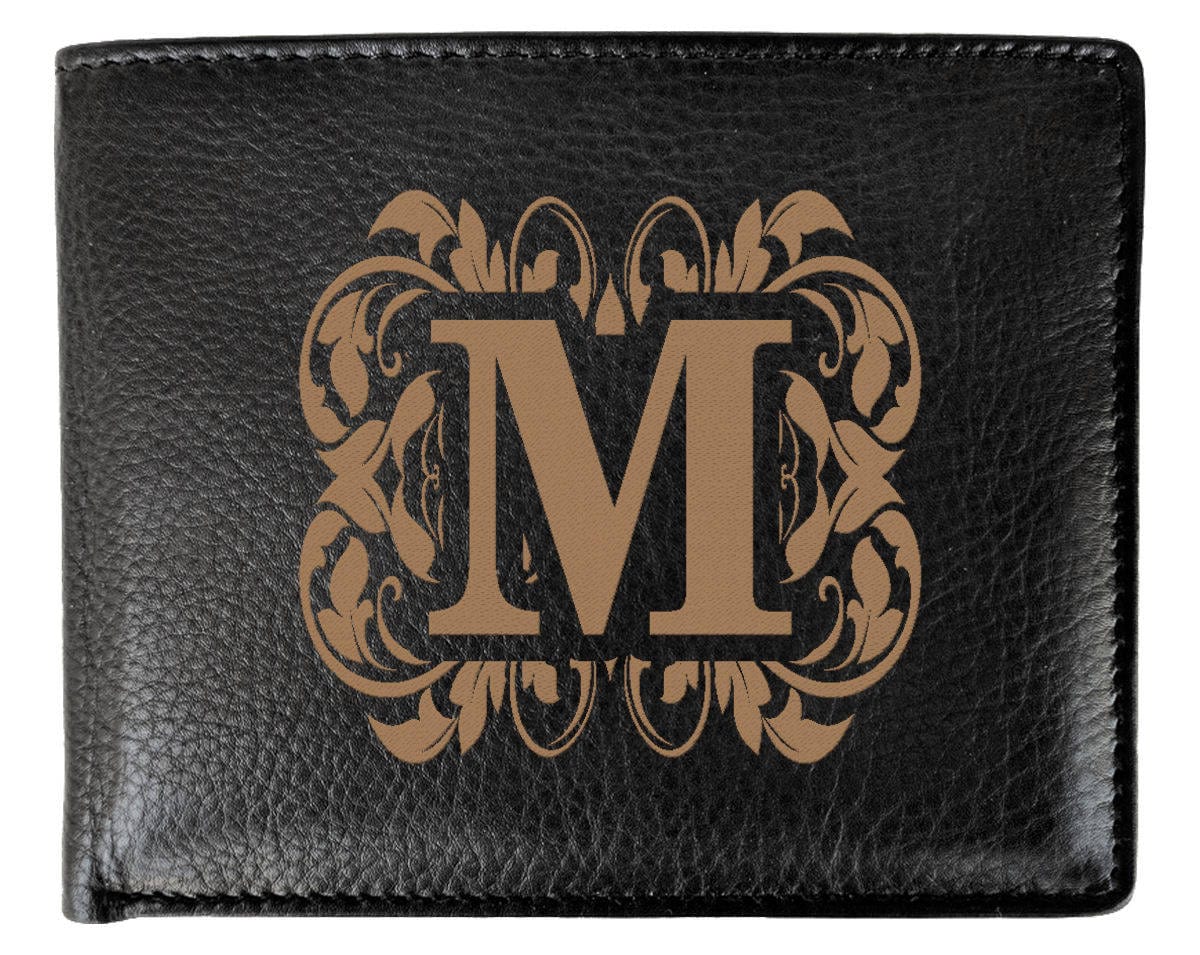 WEDDINGS Monogram Initial Custom Leather Travel Wallet- RFID Blocking Tech Fathers Husbands Birthday Boyfriend Anniversary Engraved Gift for Him Her