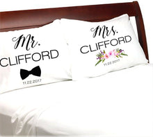 WEDDINGS Mr and Mrs  Pillowcases Modern Personalized Pillow Cases for Newlyweds Wife Husband Wedding Anniversary Engagement gifts for a Couple