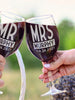 WEDDINGS Mr Mrs Set of 2 Personalized Stem Wine Glass for Bride Groom Newly Married Future Soon to Be Engaged Gift His Her Glasses Couples Engraved