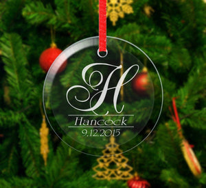 WEDDINGS Personalized Couples First Christmas Ornament Gift Glass Newlywed Winter Wedding Gift Idea Stocking Stuffer Holiday Tree Decoration for her