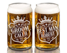 WEDDINGS Personalized Crown Groomsmen Gift 16oz or 20oz beer can Wedding Gift Couple Favors Usher Best Man Father of the Bride Bachelor Party Gift