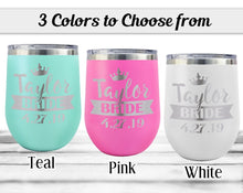 WEDDINGS Personalized Unique Engraved Wedding Party Gift for Bridesmaids Bachelorette Wine Glass Tumblers Maid of Honor Gift Favors Bridal Shower