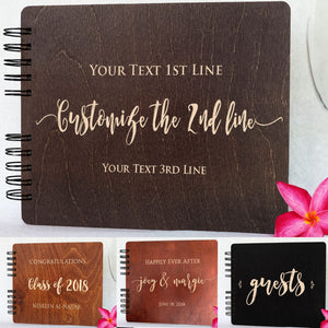 WEDDINGS Personalized Wedding Guest Book Wooden Custom Hand Made Alternative Guestbook for Newlywed Wedding Guest Register  Album