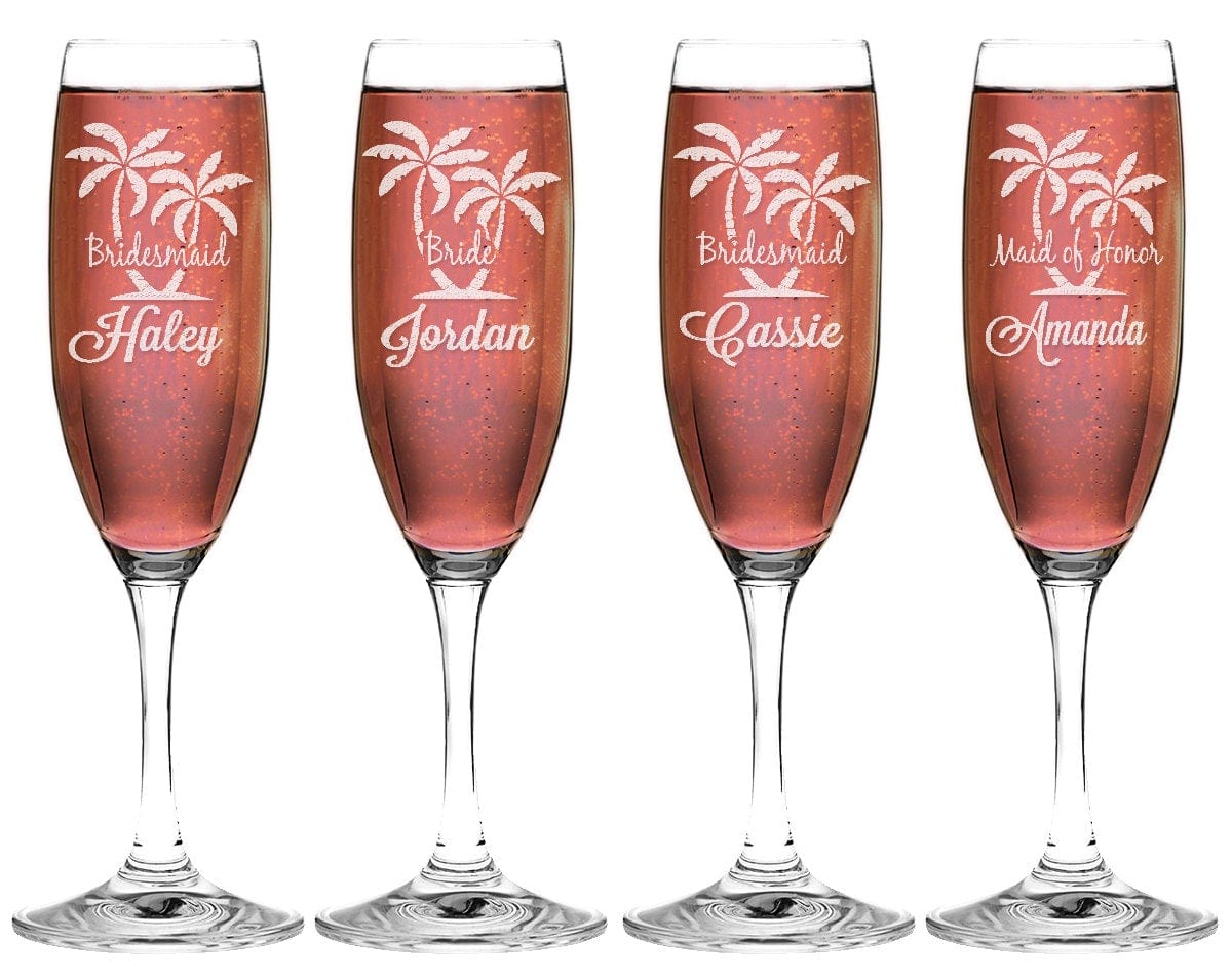 WEDDINGS Single Beach Wedding Bridesmaid Bride Maid of Honor Champagne Flutes Nautical Beach Wedding Favor Beach Theme Party Favor Wedding Gifts