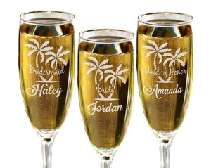 WEDDINGS Single Beach Wedding Bridesmaid Bride Maid of Honor Champagne Flutes Nautical Beach Wedding Favor Beach Theme Party Favor Wedding Gifts