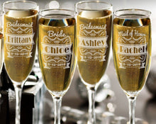 WEDDINGS Single Wedding Personalized Champagne Glass Flutes Custom Engraved Bridesmaid Bride Maid of Honor Champagne Glasses Bride Groom Gift