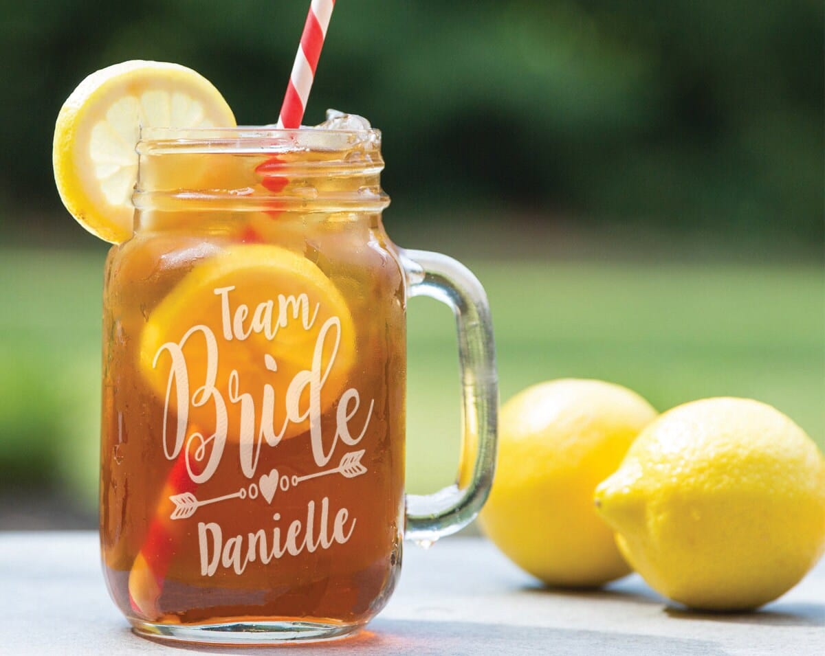 WEDDINGS Team Bride Personalized with Name Mason Jar for Bachelorette Bash, Party, Bridal Shower, Bridesmaid Gifts Bulk Discount