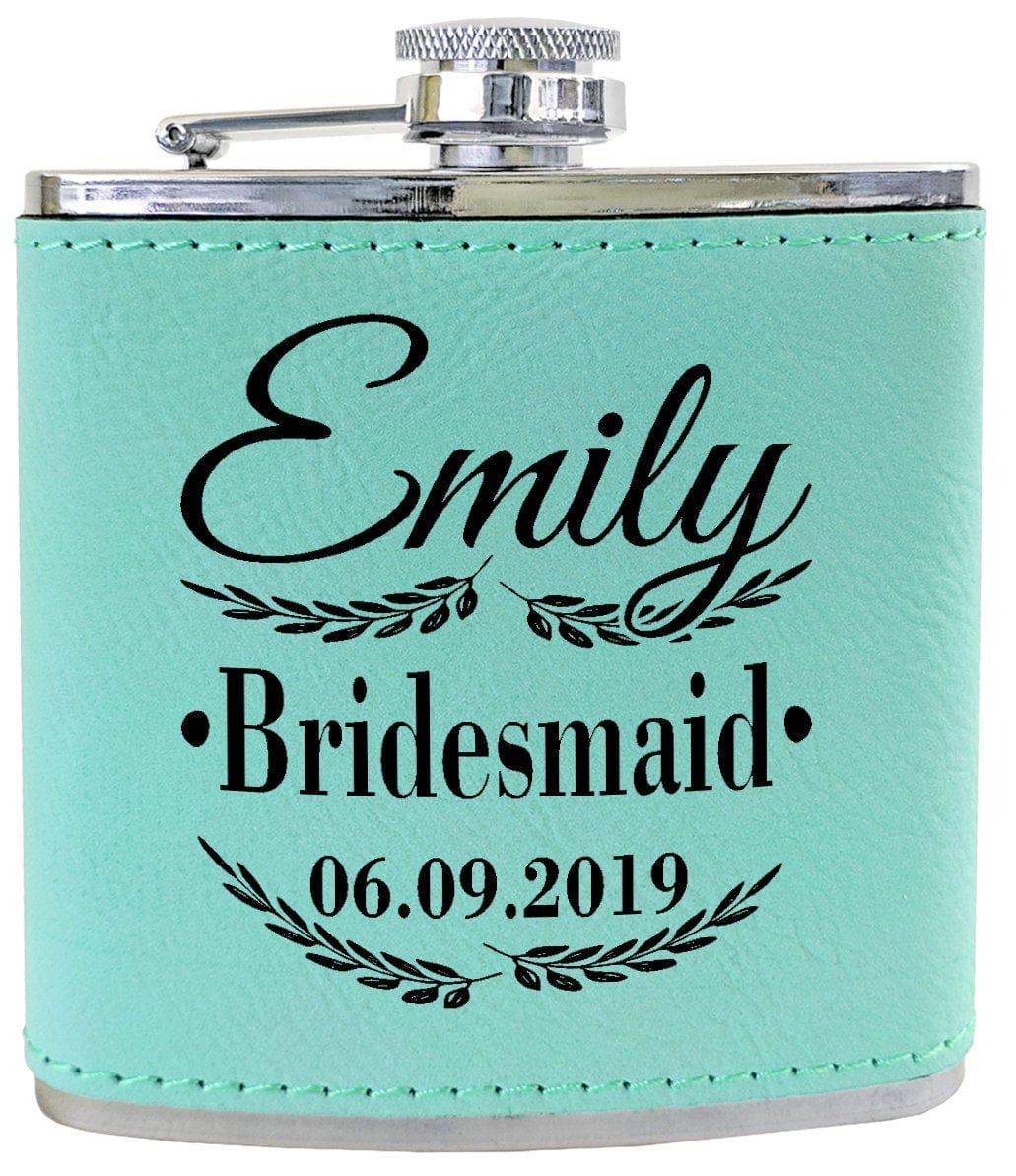 WEDDINGS Unique Engraved Black Flasks Personalized Womens Gift 21st Birthday Favors Girls Trip Present Wedding Party Bridesmaids Thank You Gifts