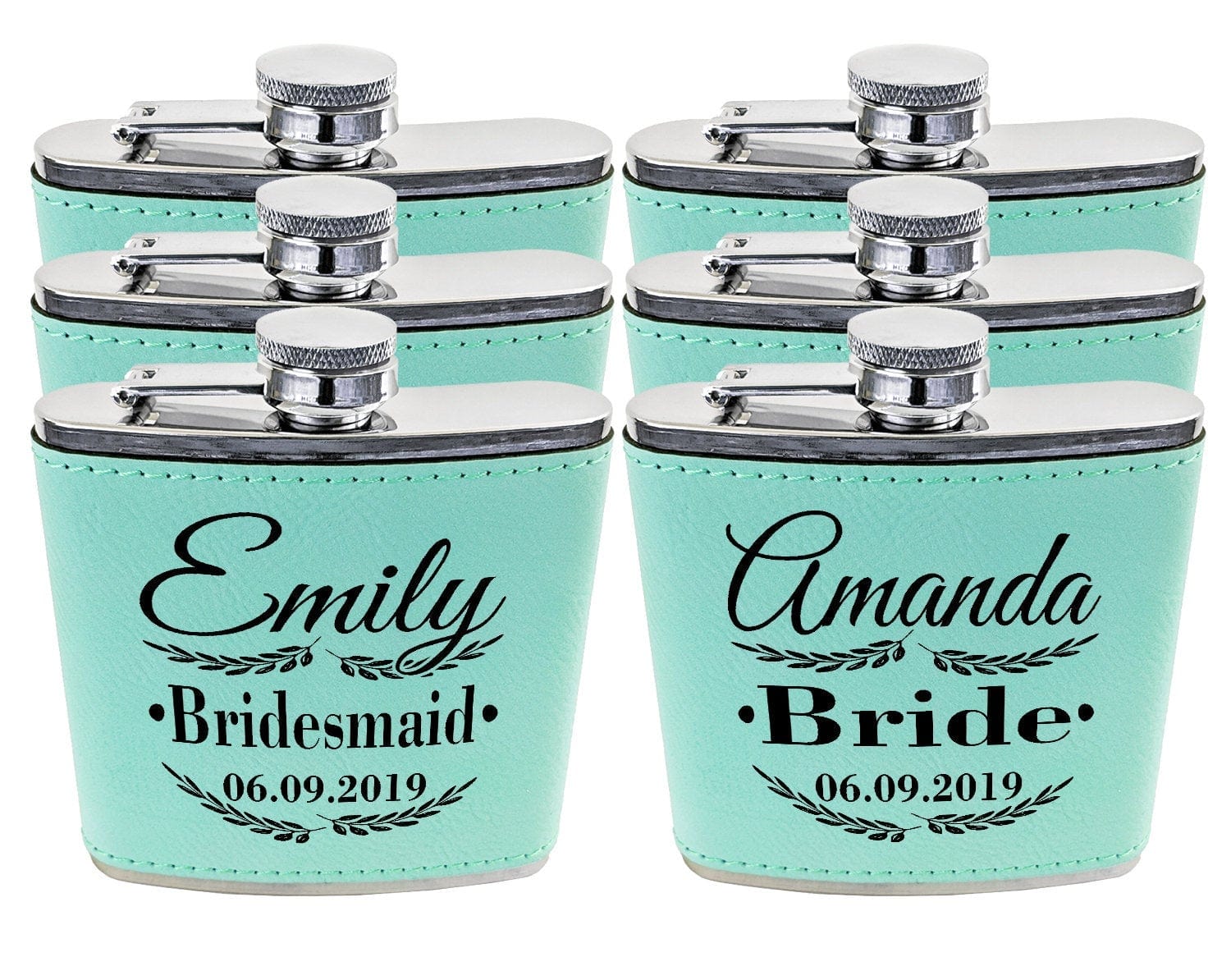 WEDDINGS Unique Engraved Black Flasks Personalized Womens Gift 21st Birthday Favors Girls Trip Present Wedding Party Bridesmaids Thank You Gifts