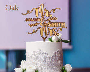 WEDDINGS Wedding Cake Topper Future Mr. and Mrs. Bridesmaid Gift for Bride Personalized Newlyweds Husband Wife Engaged Wooden Engraved Anniversary