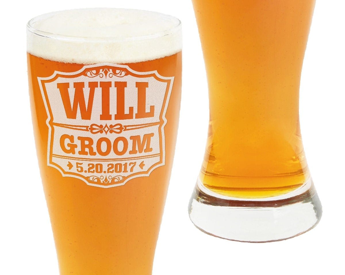 WEDDINGS Wedding Party Personalized Pilsner Glasses Favor Groomsmen Gifts Custom Beer Glasses Engraved Beer Mugs Best Man Gift Groomsmen Beer Glass